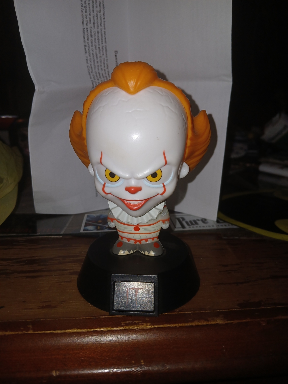 Pennywise (IT) Night Light Figurine Orange White, Clown, Gothcore, Horror, Movie